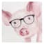Pig In Glasses Canvas Wall Art, 12"