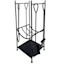 Dark Brown Brushed Metal Log Holder & Fireplace Tool Set