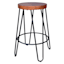 Bristol Wood Seat Backless Counter Stool with Metal Base