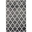 (D394) Dark Grey & White Quatrefoil Design Area Rug, 5x7
