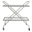 2-Tier Glass Shelf Bar Cart with Metal Frame
