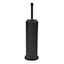Ridged Matte Black Metal Toilet Bowl Brush