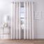 Found & Fable Maya White Fringe Striped Sheer Grommet Curtain Panel, 84"