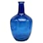 Dark Blue Glass Bottle Vase, 12"