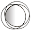 Black Metal Rings Wall Mirror, 26x25