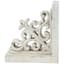 1-Piece White Carved Scroll Bookend, 5"