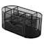 9-Section Black Metal Mesh Oval Desk Organizer