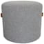 Honeybloom Rica Textured Pouf with Faux Leather Handles, Grey