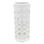 Found & Fable White Ceramic Cutout Cylinder Candle Holder, 9"