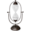 Brown Metal Glass Hourglass On Stand, 12"