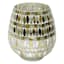 Gold Petal Mosaic Hurricane Candle Holder, 6"