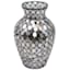 Black & Grey Mosaic Glass Vase, 12.5"