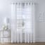 Dakota White Striped Sheer Grommet Curtain Panel, 84"