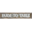 Farm to Table Lifted Words Framed Metal Wall Plaque, 8x44