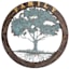 Wooden Framed Metal Family Tree Wall Art, 34"