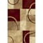 (B645) Superior Burgundy & Tan Geometric Area Rug, 5x7