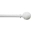 Alex 1/2" White Finish Ball Adjustable Curtain Rod, 36-72"