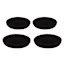 Set of 4 Round Black Wooden Coasters