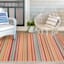 (E309) Scope Multicolor Striped Woven Indoor & Outdoor Accent Rug, 3x5