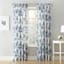 Sheena Indigo Floral Print Rod Pocket Sheer Curtain Panel, 84"