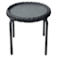 Tempered Glass Top Outdoor Wicker End Table, Black