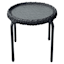 Tempered Glass Top Patio Wicker End Table, Black