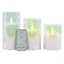 Set Of 3 3X4 3X5 3X6 Led Glass Wax Candle In Glass Cylinder 6 Hour Timer