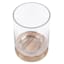 Honeybloom Clear Glass Hurricane with Wood Base, 5"
