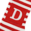 20" Red & White Striped Monogram Knit Stocking, D