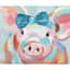 Pig with Bow Canvas Wall Art, 18"