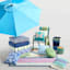 Turquoise Crank & Tilt Round Patio Umbrella, 7.5'