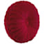 Holan Maroon Pleated Velvet Round Pillow with Button, 16"