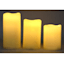 Set of 3 Ivory LED Pillar Candles with 6 Hour Timer
