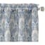 Blue Paisley Printed Rod Pocket Blackout Curtain Panel, 84"