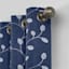 Rockwell Navy Embroidered Blackout Grommet Curtain Panel, 84"