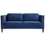 Farrow Navy Velvet 3 Seater Sofa with Double Silver Nailheads, 77"