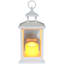 White LED Lantern with 6 Hour Timer, 12"