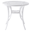 Round Water Wave Glass Top Outdoor Dining Table, White