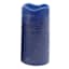 Honeybloom Set of 3 Dark Blue Wavy Top Wax LED Pillar Candles, 4"/5"/6"