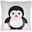 White Sequin Mermaid Penguin Throw Pillow, 16"