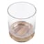 Honeybloom Clear Glass Hurricane Candle Holder with Wood Base, 6"
