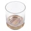 Honeybloom Clear Glass Hurricane Candle Holder with Wood Base, 7"