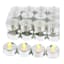 Set of 24, White & Silver LED Tealights with 6 Hour Timer