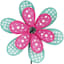 38in. Plastic Fabric Double Layer Whirligig Blue/Pink