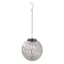 LED Iridescent Glass Hanging Ball Outdoor Solar Lantern, 8"