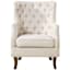 Norfolk Cream Tufted High Back Accent Chair, Linen