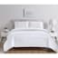 3-Piece White Wave Stitch Quilt Set, King