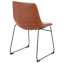 Duke Modern Industrial Dining Chair, Cognac