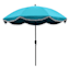 Teal Outdoor Crank & Tilt Umbrella with Pom Pom Fringe, 9'