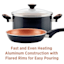 Farberware 12-Piece Glide Non-Stick Copper Ceramic Cookware Set, Black